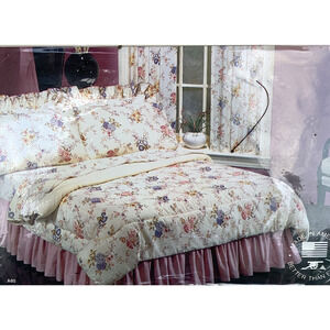 Vintage Cannon Monticello Floral 4 Pc Full Set Sheets Cottagecore Made in USA